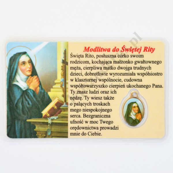 MEDALIK FOLIOWANY - ŚWIĘTA RITA - format 8.5 x 5.5 cm - 50327