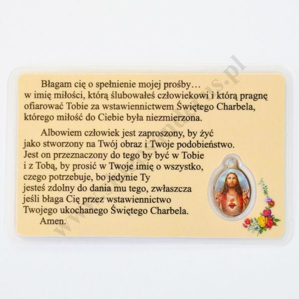 MEDALIK FOLIOWANY - ŚWIĘTY CHARBEL - format 8.5 x 5.5 cm - 73405