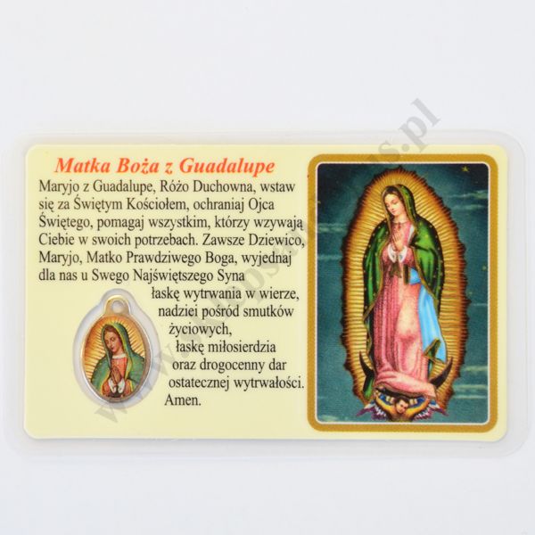 MEDALIK FOLIOWANY - MATKA BOŻA Z GUADALUPE - format 8.5 x 5.5 cm - 0177