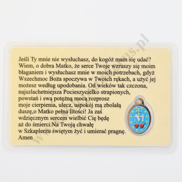 MEDALIK FOLIOWANY - MATKA BOŻA SZKAPLERZNA - format 8.5 x 5.5 cm - 51434