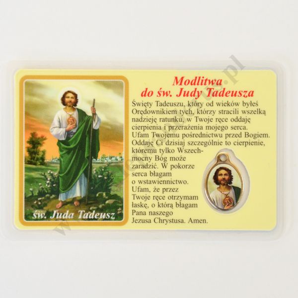 MEDALIK FOLIOWANY - ŚW.JUDA TADEUSZ - format 8.5 x 5.5 cm - 51439