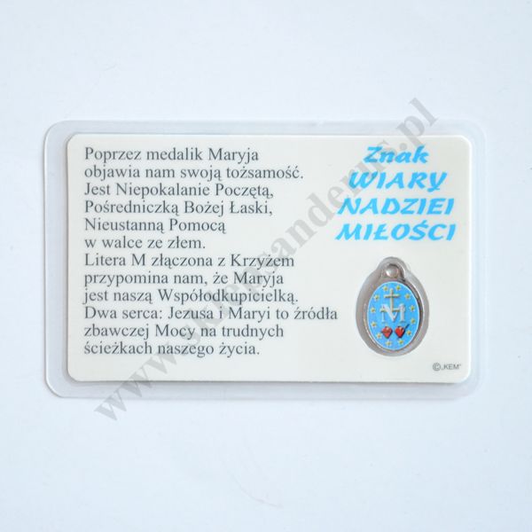 MATKA BOŻA NIEPOKALANA - MEDALIK FOLIOWANY - 71869