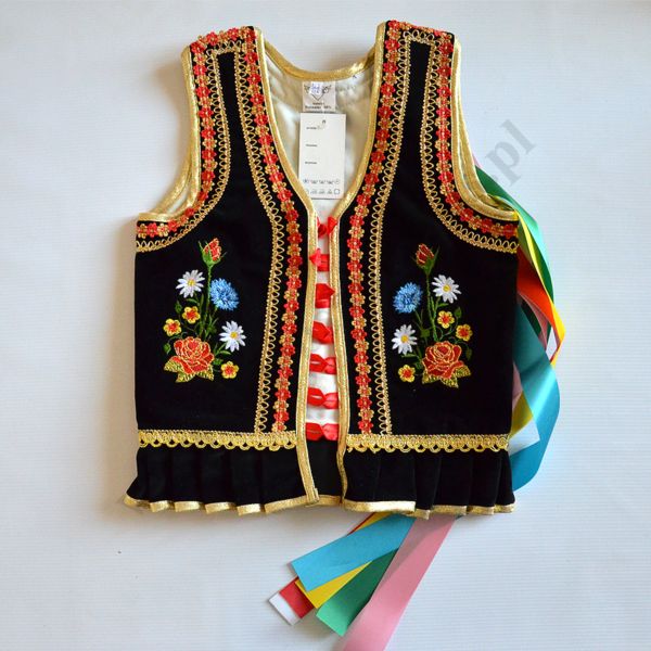 GORSET KRAKOWSKI - ROZMIAR 98-104 - czarny/bordo - 9861