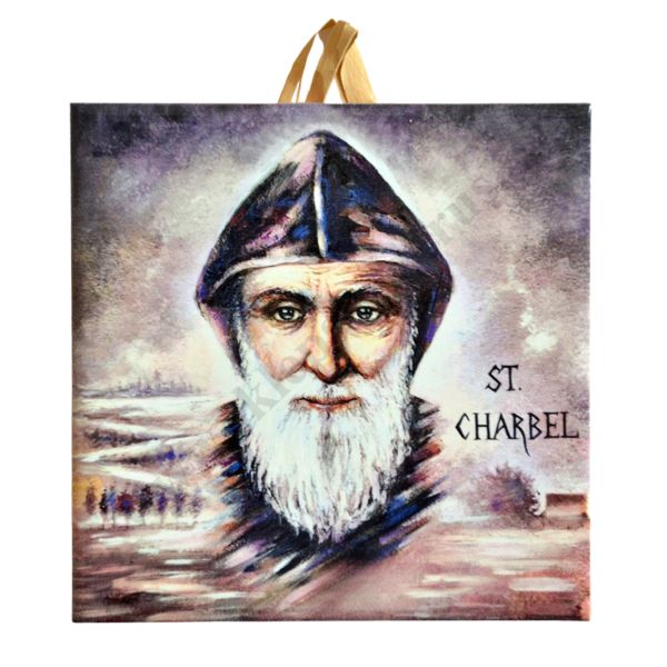 ŚW. CHARBEL - obrazek na ceramice 10 x 10 cm - 45783