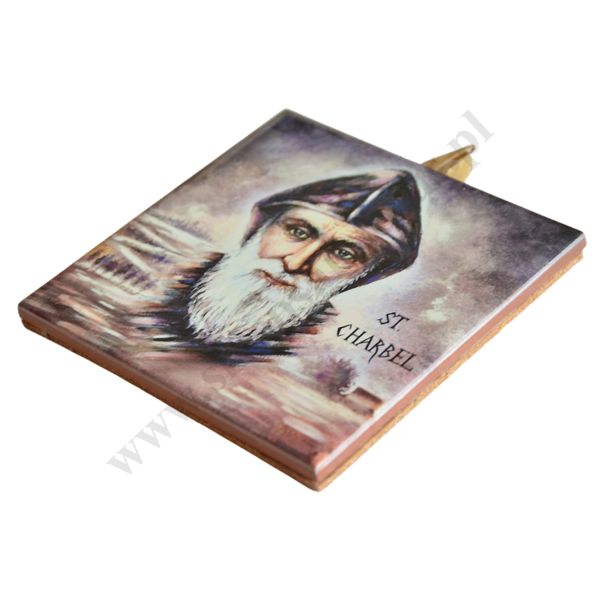 ŚW. CHARBEL - obrazek na ceramice 15 x 15 cm - 45781