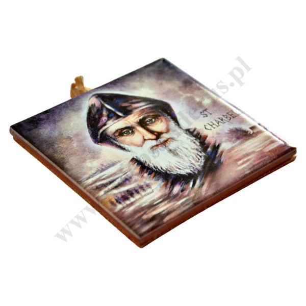 ŚW. CHARBEL - obrazek na ceramice 15 x 15 cm - 45781