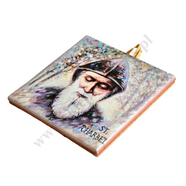 ŚW. CHARBEL - obrazek na ceramice 15 x 15 cm - 45780