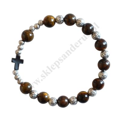 DZIESIĄTKA RÓŻAŃCA TYGRYSIE OKO - bransoletka - 83722
