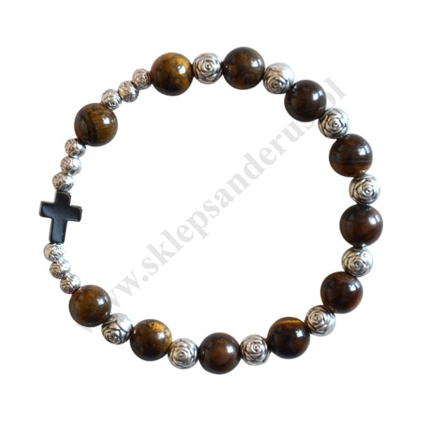 DZIESIĄTKA RÓŻAŃCA TYGRYSIE OKO - bransoletka - 83722