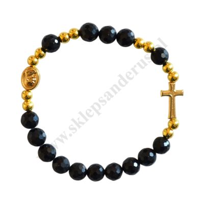 DZIESIĄTKA RÓŻAŃCA CZARNY TURMALIN - bransoletka - 70449