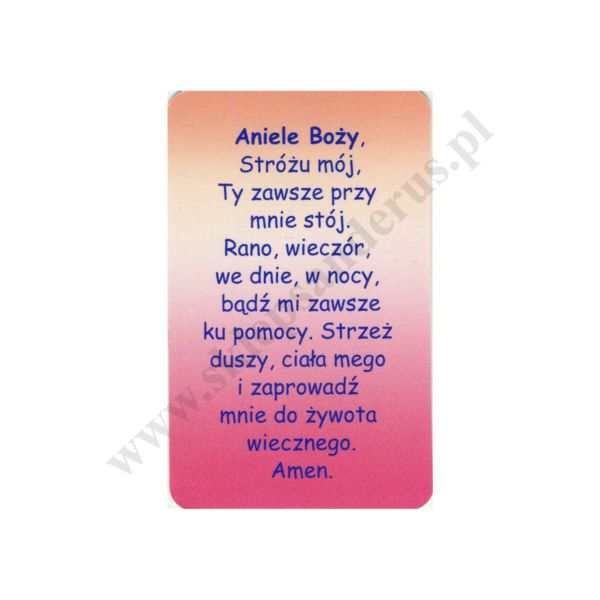ANIOŁ STRÓŻ - obrazek złocony 5 x 8 cm - paczka 100 szt. - 79300