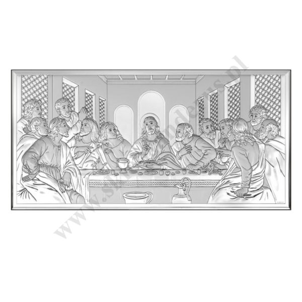 OSTATNIA WIECZERZA - OBRAZEK SREBRNY 65 x 32 cm - 6465/8