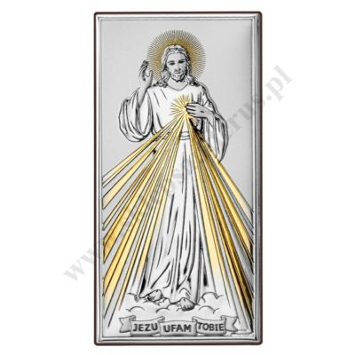 JEZU UFAM TOBIE - OBRAZEK SREBRNY 6 x 12 cm - 6443/2ORO
