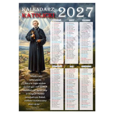 KALENDARZ DWUSTRONNY NA ROK 2027 - format 24 x 34 cm - 74476