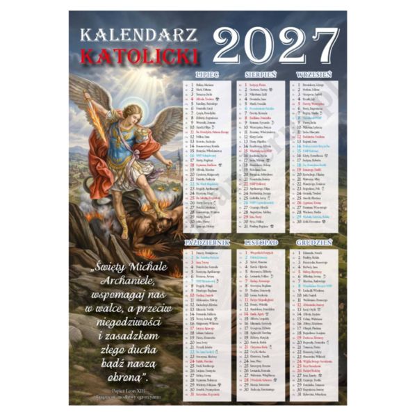 KALENDARZ DWUSTRONNY NA ROK 2027 - format 24 x 34 cm - 74476