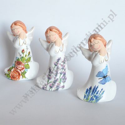 ANIOŁEK NA SZCZĘŚCIE - wys.12.5 cm - mix wzorów - 87796