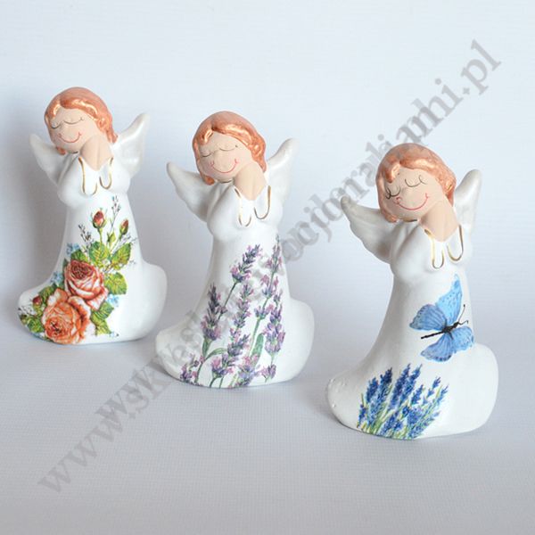 ANIOŁEK NA SZCZĘŚCIE - wys.12.5 cm - mix wzorów - 87796