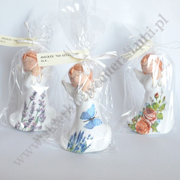 ANIOŁEK NA SZCZĘŚCIE - wys.12.5 cm - mix wzorów - 87796