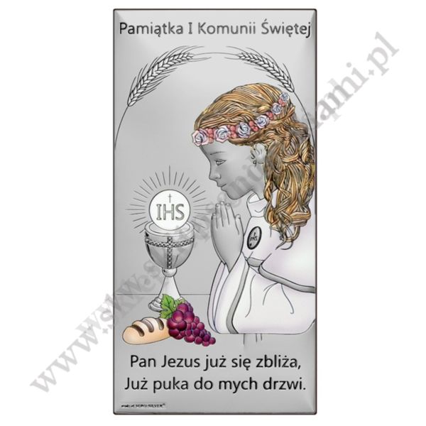 PAMIĄTKA I KOMUNII ŚWIĘTEJ - OBRAZEK SREBRNY - 6717/2XACOL