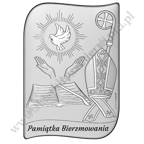 PAMIĄTKA BIERZMOWANIA - OBRAZEK SREBRNY - 6804/3