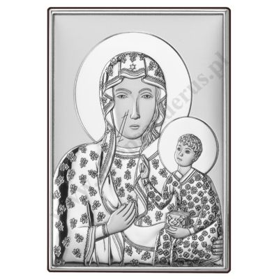 MATKA BOŻA CZĘSTOCHOWSKA - OBRAZEK SREBRNY 13 x 18 cm - DS19/3