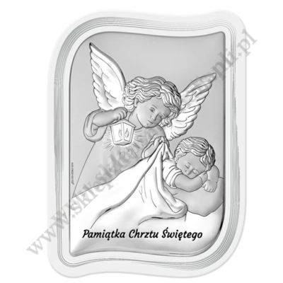 ANIOŁ STRÓŻ - OBRAZEK SREBRNY - 6784SW/2X