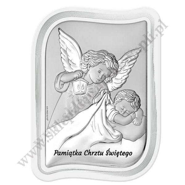 ANIOŁ STRÓŻ - OBRAZEK SREBRNY - 6784SW/2X