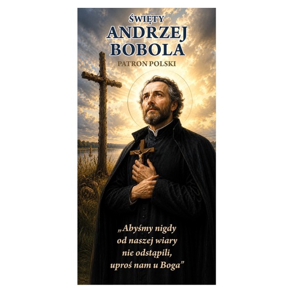 Baner dekoracyjny z wizerunkiem Świętego Andrzeja Boboli - Hurtownia Sanderus - Tarnów