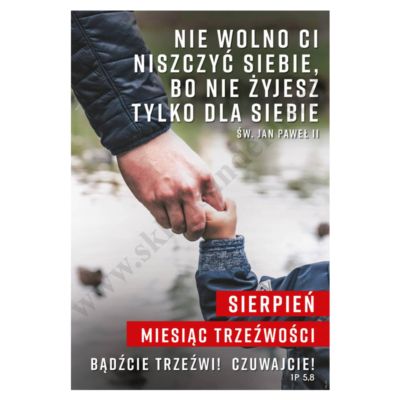 PLAKAT - SIERPIEŃ MIESIĄC TRZEŹWOŚCI - format 33 x 48 cm - 79781