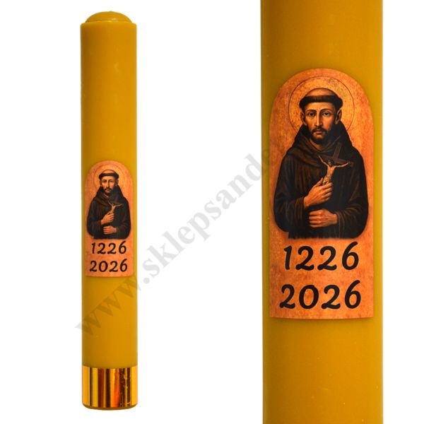 ŚWIECA Z WIZERUNKIEM ŚW.FRANCISZKA - wys. 60 cm - 67280