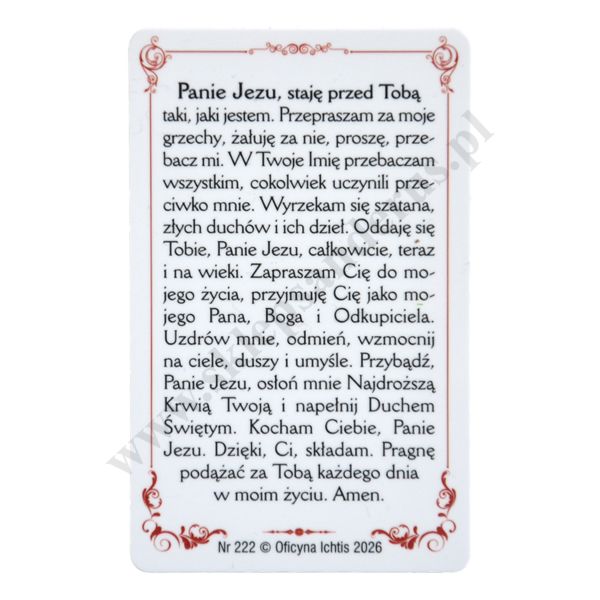 MODLITWA CHOREGO - biznes karta - 71501