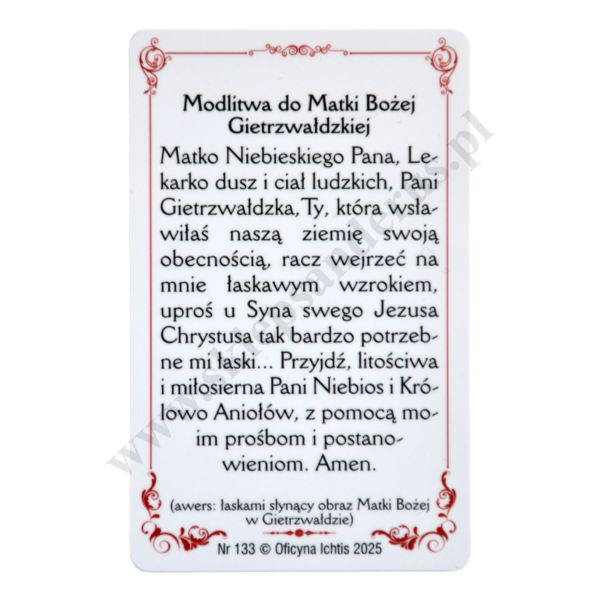 MATKA BOŻA GIETRZWAŁDZKA - biznes karta - 72649