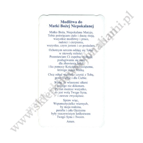 MATKA BOŻA NIEPOKALANA - obrazek 6.5 x 11 cm - paczka 100 szt. - 87930