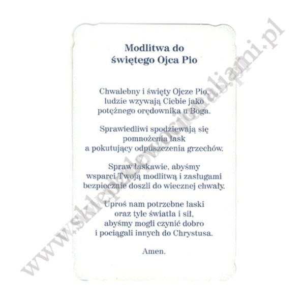 ŚWIĘTY OJCIEC PIO - obrazek 6.5 x 11 cm - paczka 100 szt. - 87927