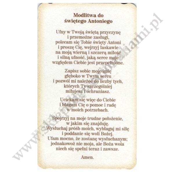 OBRAZKI ŚW.ANTONIEGO - paczka 100 szt. - 3205