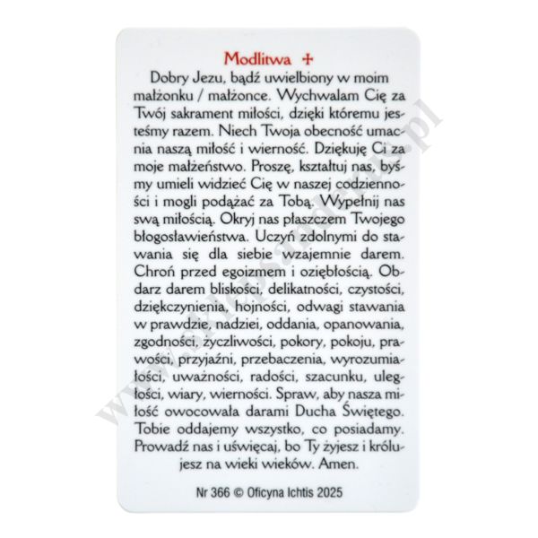 MODLITWA O WSPÓŁMAŁŻONKA - biznes karta - 65203