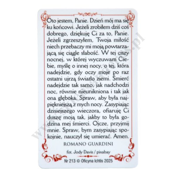 MODLITWA WIECZORNA - biznes karta - 63275
