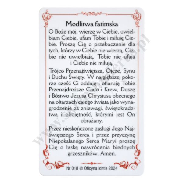 MATKA BOŻA FATIMSKA - biznes karta - 62849