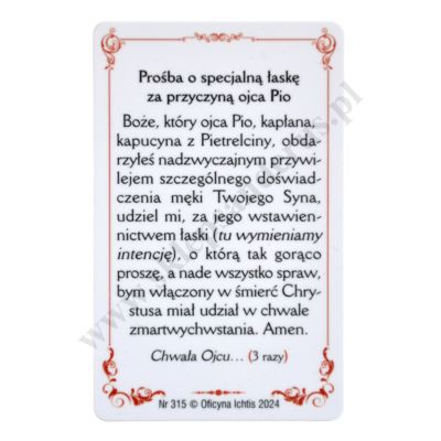 ŚW. OJCIEC PIO - biznes karta - 63337