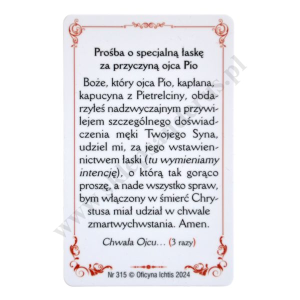 ŚW. OJCIEC PIO - biznes karta - 63337