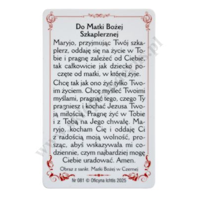 MATKA BOŻA SZKAPLERZNA - biznes karta - 80849