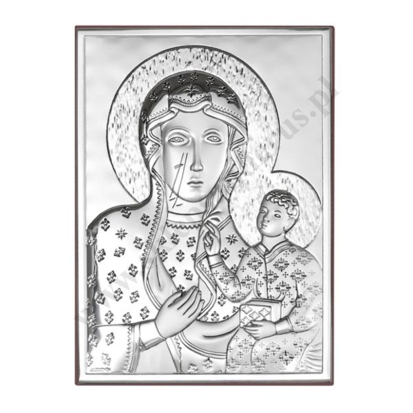 MATKA BOŻA CZĘSTOCHOWSKA - OBRAZEK SREBRNY 12.8 x 17.9 cm - 6323/3