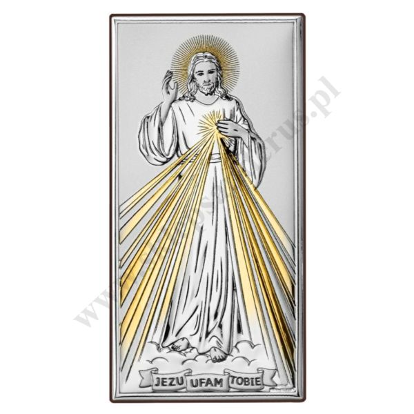 JEZU UFAM TOBIE - OBRAZEK SREBRNY 6 x 12 cm - 6443/2ORO