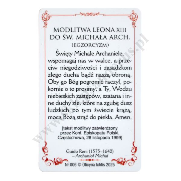 ŚW. MICHAŁ ARCHANIOŁ - biznes karta - 72030