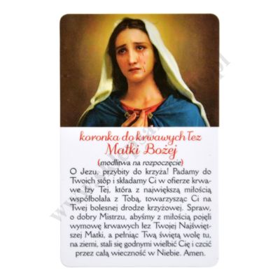 KORONKA DO KRWAWYCH ŁEZ MATKI BOŻEJ - biznes karta - 67000