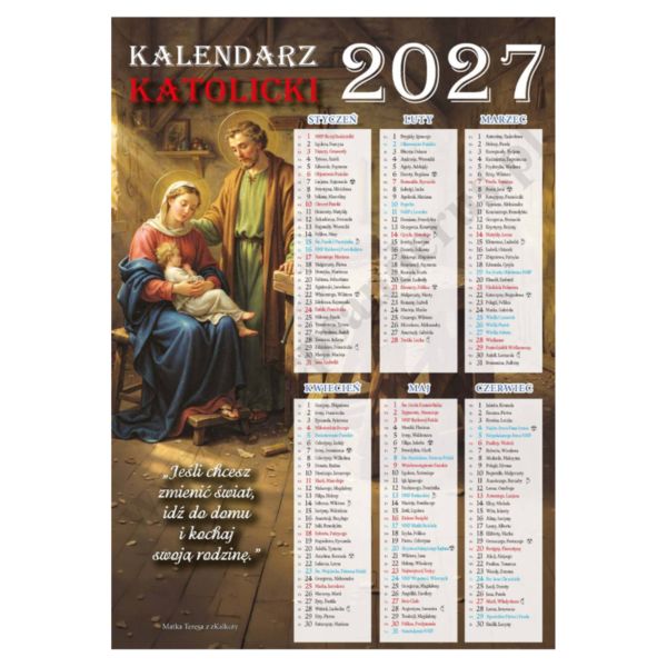 KALENDARZ DWUSTRONNY NA ROK 2027 - format 24 x 34 cm - 74477