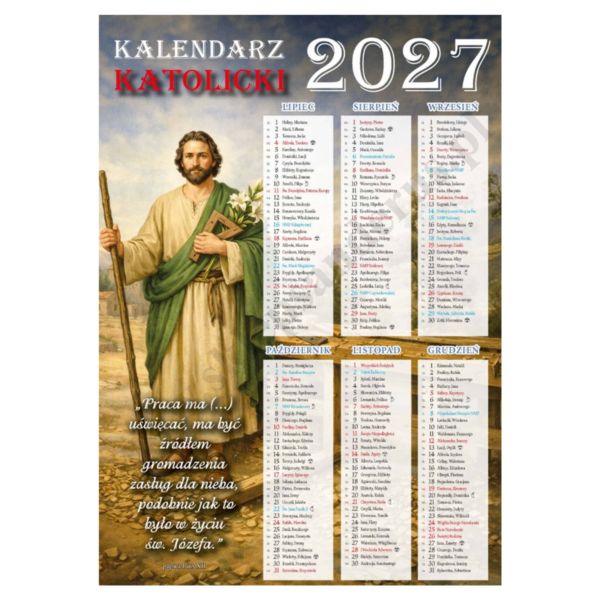 KALENDARZ DWUSTRONNY NA ROK 2027 - format 24 x 34 cm - 74477