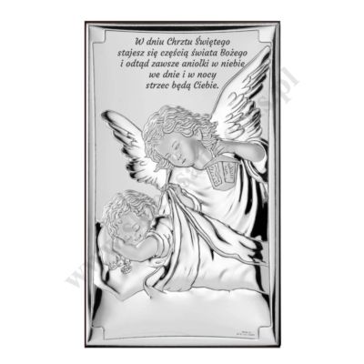 ANIOŁ STRÓŻ - OBRAZEK SREBRNY 9 x 15 cm - VL81378S2/3XL
