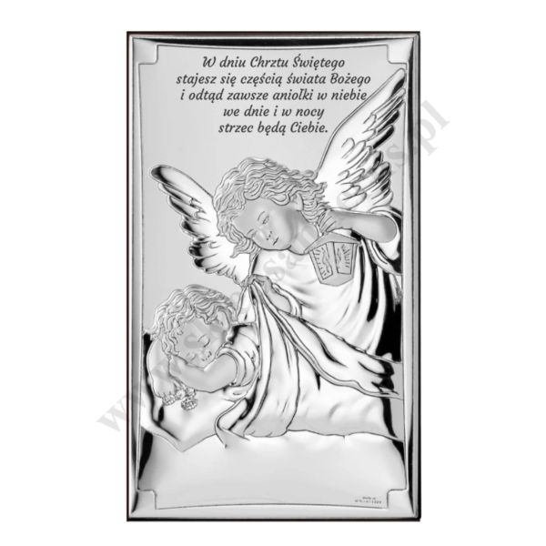 ANIOŁ STRÓŻ - OBRAZEK SREBRNY 9 x 15 cm - VL81378S2/3XL