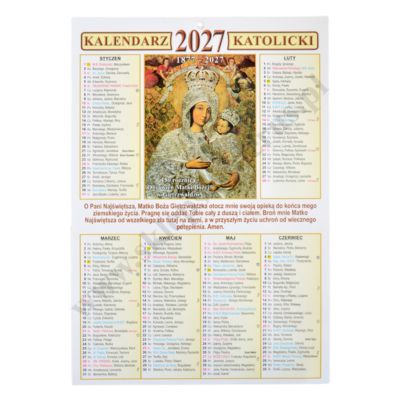 KALENDARZ JEDNOKARTKOWY NA ŚCIANĘ 2027 - format 24.2 x 34.7 cm - 9090